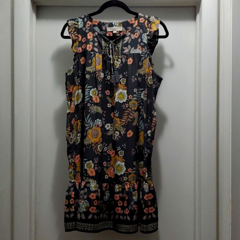 LOFT Sleeveless Floral Dress